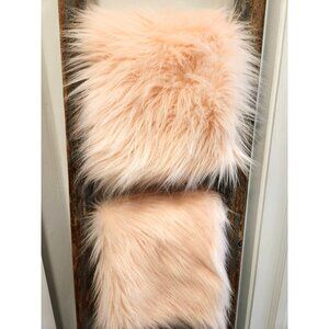 Alamode Pink Fun Fur Pillow Cushions
